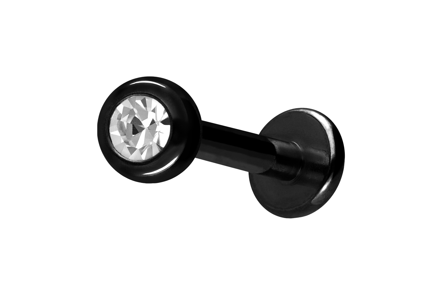 Titan Labret Piercing mit Innengewinde KRISTALL